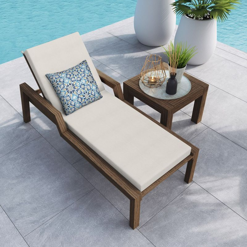 Honeycomb Outdoor Chaise Lounge Cushion - Textured Solid Bone