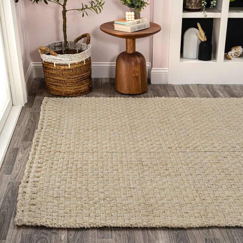 JONATHAN Y Estera Hand Woven Boucle Chunky Jute Ivory 3 ft. x 5 ft. Area Rug