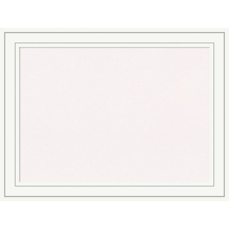 Amanti Art White Cork Board Wood Framed Craftsman White Bulletin Board 33 in. x 25 in.