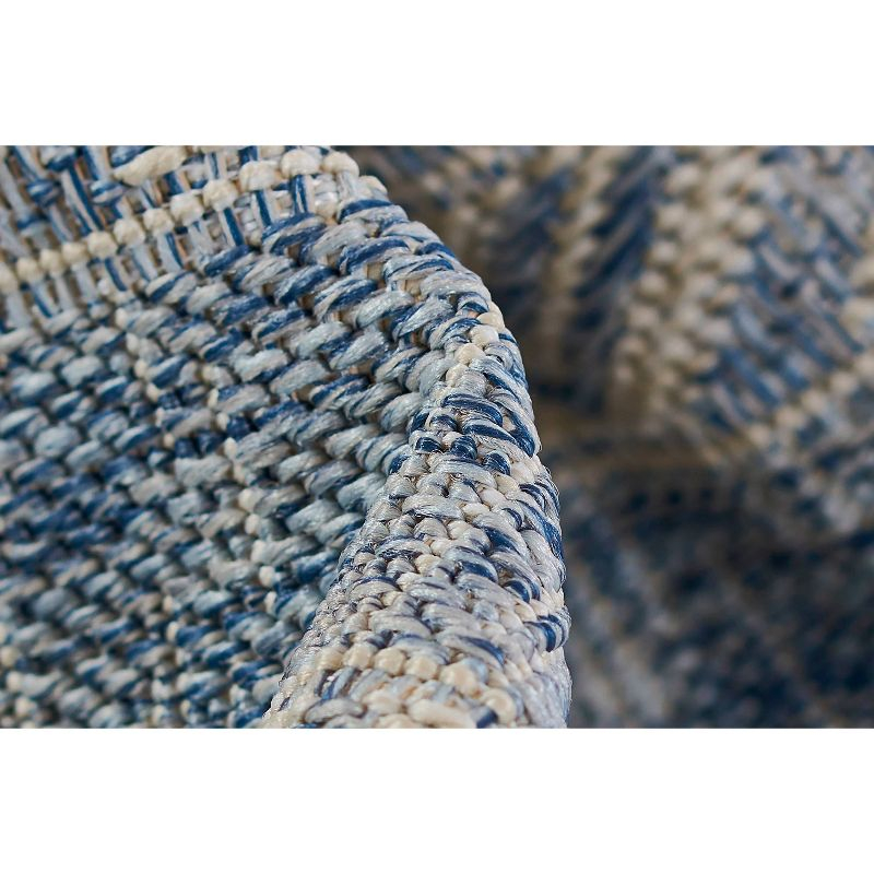 Momeni 3'3"x5' Hampton Jaxon Machine Loomed Indoor/Outdoor Area Rug Blue: Geometric Rectangle, Low Pile Polypropylene