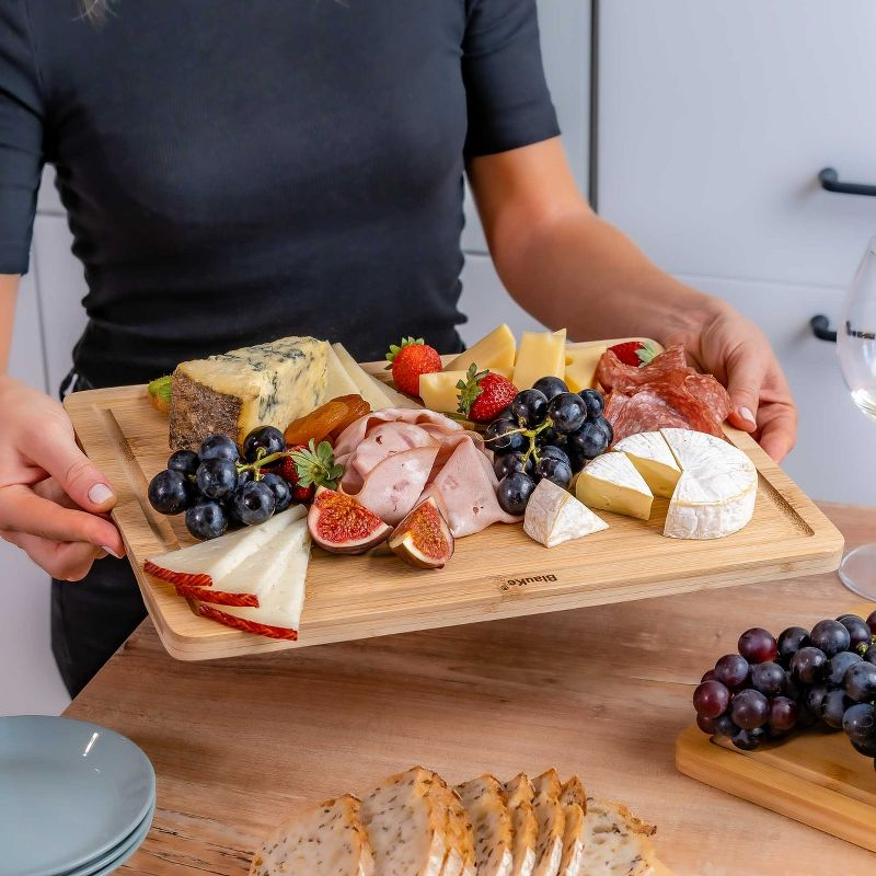BlauKe Set of 3 Bamboo Cutting Boards with Juice Groove