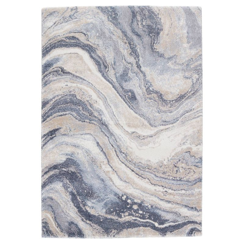 3'x10' Vibe by Orion Abstract Area Rug Blue/Light Gray - Jaipur Living: High Pile Runner, Vintage Style, Indoor Use