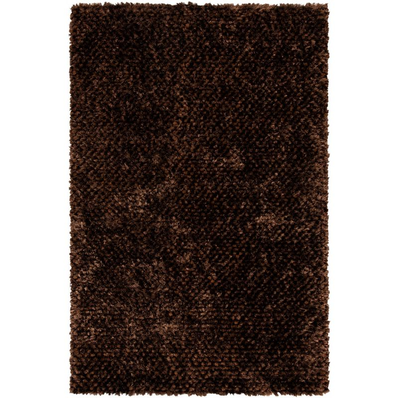 Saint Tropez Shag STS641 Hand Woven Area Rug - Chocolate - 5'x8' - Safavieh.