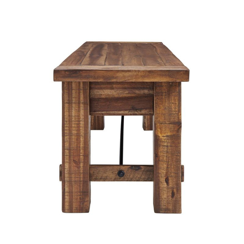 Durango Wood Entryway/Dining Bench Dark Brown - Alaterre Furniture: Industrial Accent, 60" Long