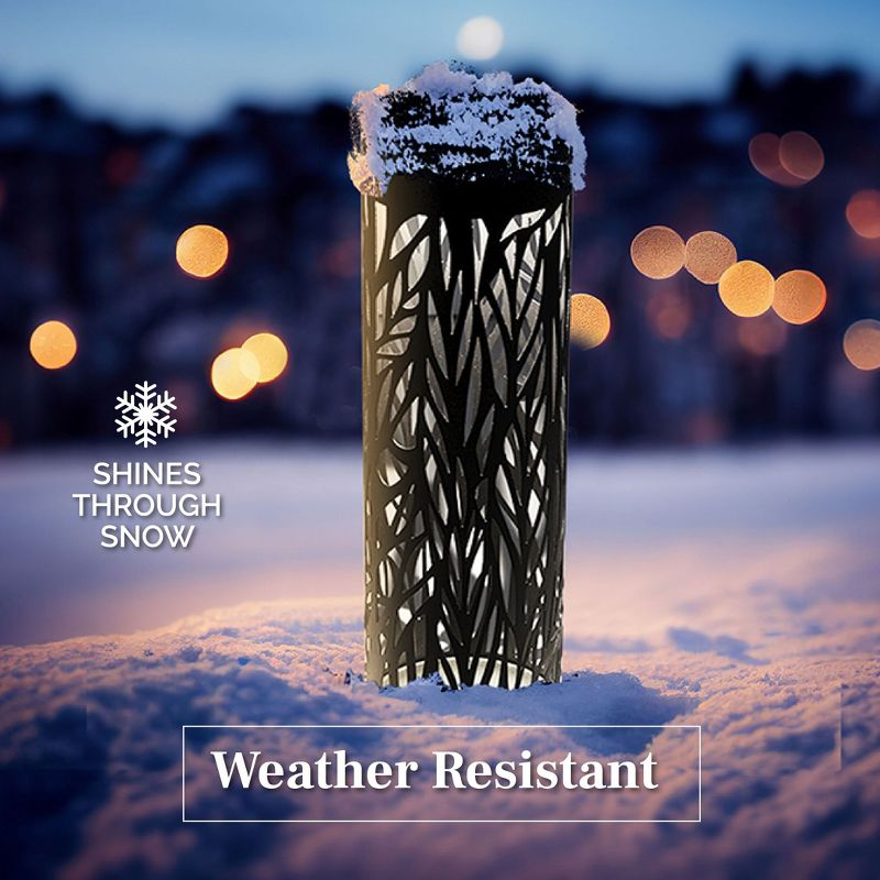 Bell + Howell Black Bollard Pathway Lights Solar Powered - Pack of 4