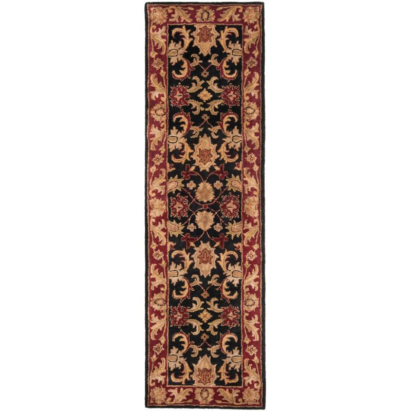 Classic CL244 Hand Tufted Runner Rug - Black/Burgundy - 2'3"x8' - Safavieh.
