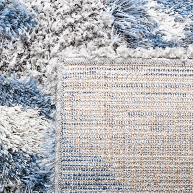 Horizon Shag 800 HZN890 Machine Made Area Rug - 5'x5' - Grey/Blue - Safavieh