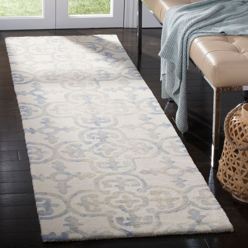 Dip Dye DDY711 Hand Tufted Indoor Runner - Ivory/Blue - 2'3"x8' - Safavieh