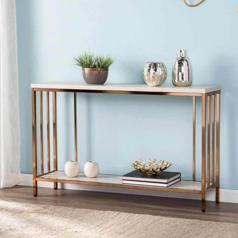 Brexlyn Faux Stone Console Table - CM0063 - Champagne - SEI
