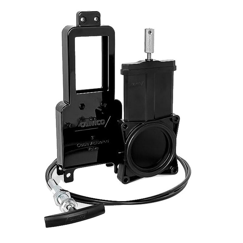 Camco RV Sanitation System 3" Waste Valve with 72" Cable Extension Kit for Sidewall or Control Access Compartment Mount Installation