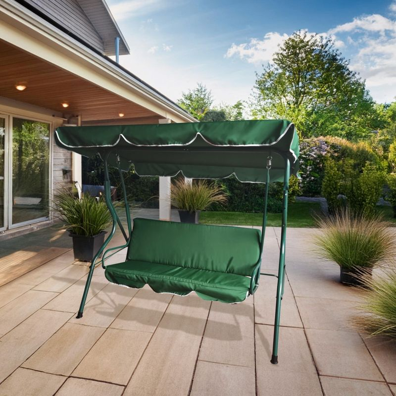 Northlight Seasonal 3-Seater Outdoor Patio Swing with Adjustable Canopy
