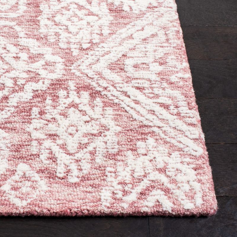 Metro MET987 Hand Tufted Indoor Area Rug - Dark Pink/Ivory - 4'x6' - Safavieh