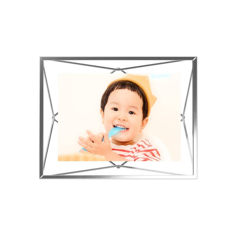 Umbra 5"x7" Prisma Picture Frame Chrome: Modern Geometric Design, Steel Material, Wall or Tabletop Display