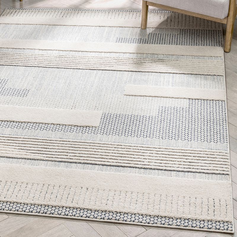 Well Woven Brer Light Blue Abstract Geometric (5'3" x 7'3") Area Rug