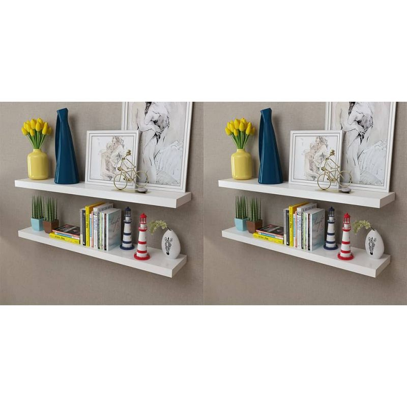 vidaXL Wall Shelves 4 pcs White 39.4"