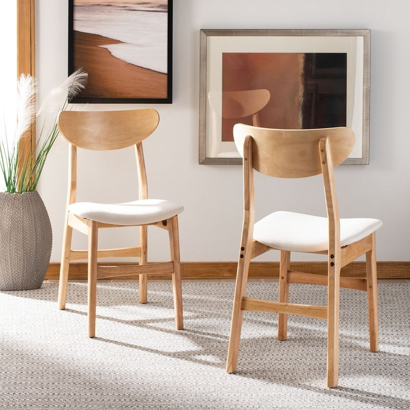 Lucca Retro Dining Chair (Set of 2) - DCH1001 - Natural/White - Safavieh
