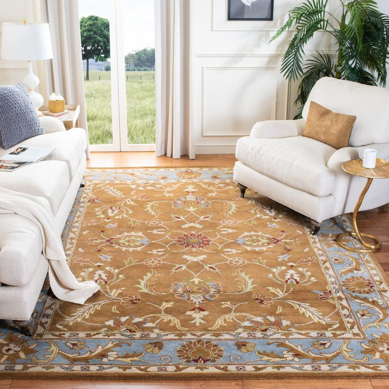 Heritage HG812 Hand Tufted Area Rug - Brown/Blue - 7'6"x9'6" - Safavieh.