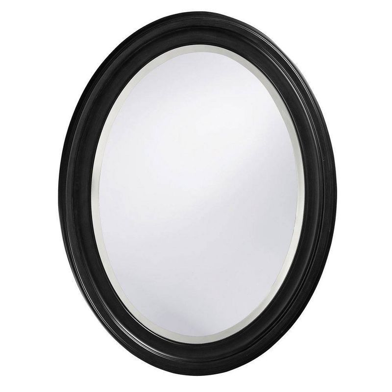 Oval George Decorative Wall Mirror Black - Howard Elliott: Wood Frame, Beveled, Ready to Hang