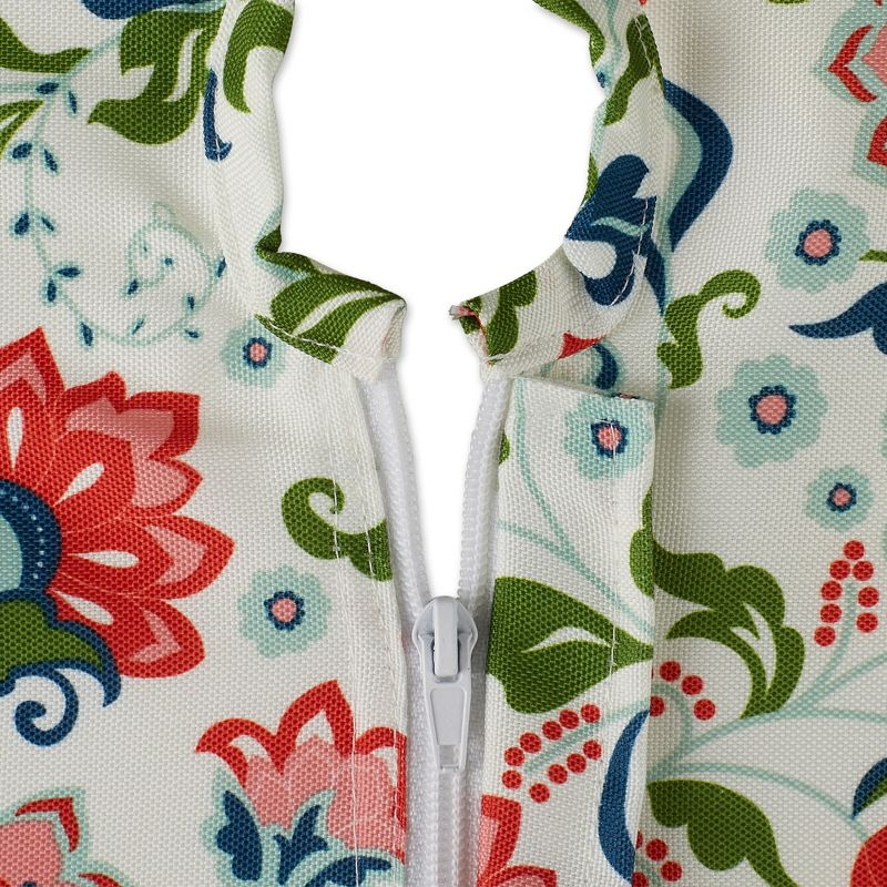 Design Imports  Garden Floral Print Outdoor Tablecloth With Zipper 60 Round