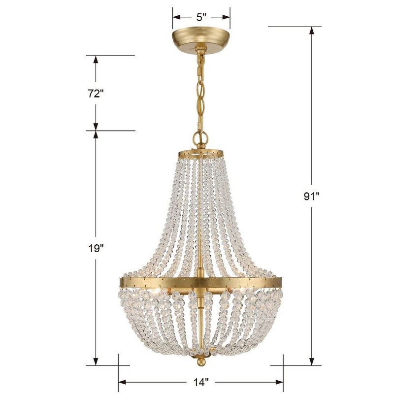 Crystorama Lighting Rylee 3 - Light Chandelier in  Antique Gold