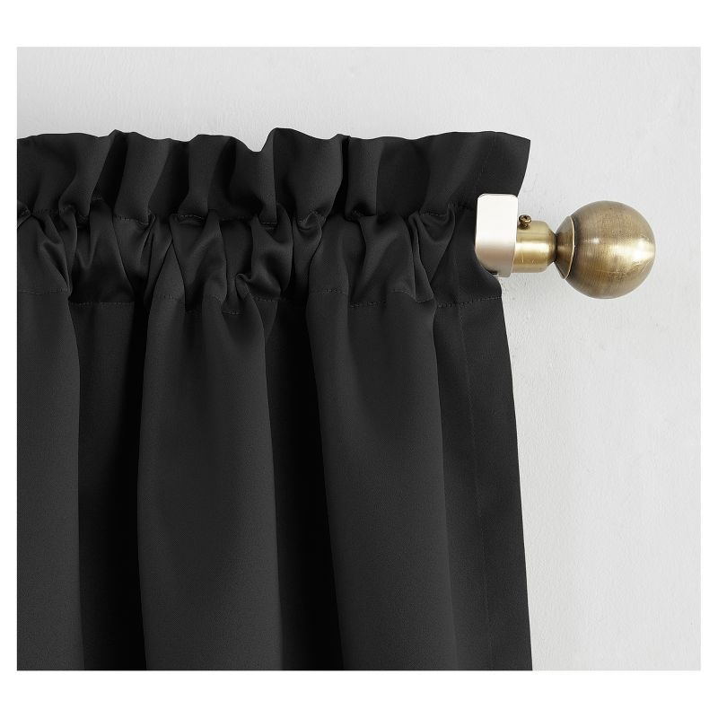 40"x63" Sun Zero Blackout Kenneth Energy Saving Rod Pocket Curtain Panel Black: Noise Reduction, Energy Efficient