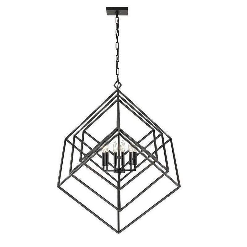 Z-Lite Euclid 6 - Light Chandelier in  Matte Black