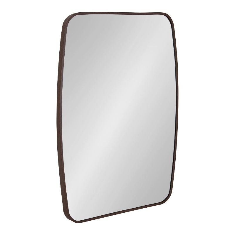 Kate and Laurel Zayda Metal Square Barrel Mirror, 20x28, Walnut Brown