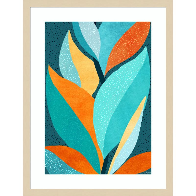 Amanti Art Abstract Tropical Foliage by Kristian Gallagher Wood Framed Wall Art Print 19 x 25