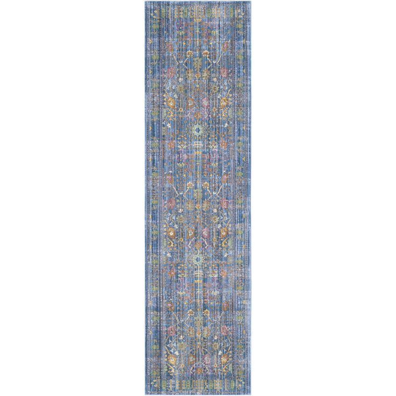 Valencia VAL108 Power Loomed Indoor Runner Rug - Blue/Multi - 2'3"x10' - Safavieh