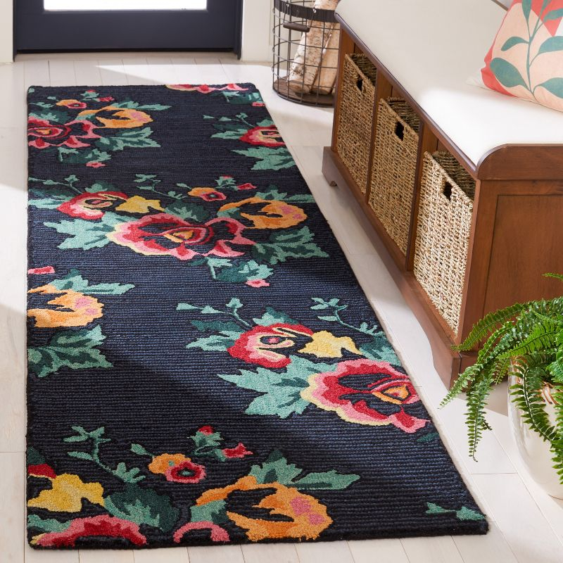 Jardin JAR157 Hand Tufted Runner Rug - Black/Pink - 2'3"x8' - Safavieh