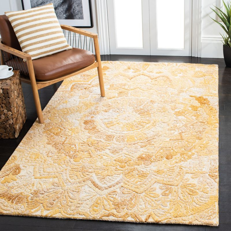 Marquee MRQ110 Hand Tufted Indoor Accent Rug - Yellow/Ivory - 3'x5' - Safavieh
