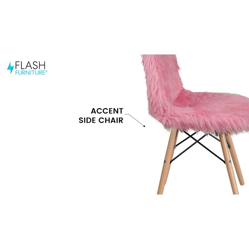 Flash Furniture Shaggy Dog Light Pink Accent Chair