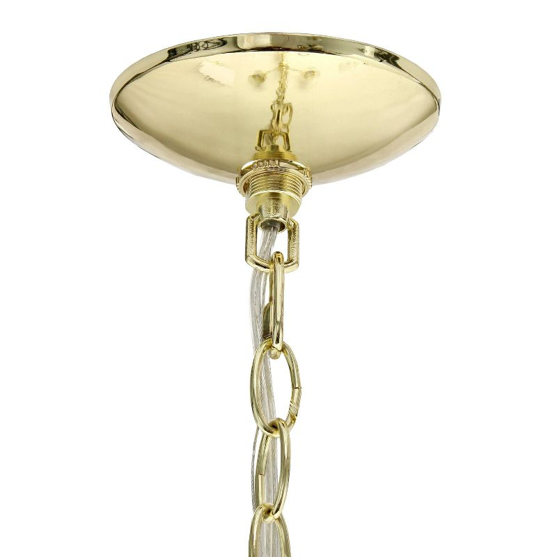 Lalia Home 5-Light 20.5" Classic Contemporary Clear Glass/Metal Hanging Pendant Gold : UL Listed, Adjustable Height