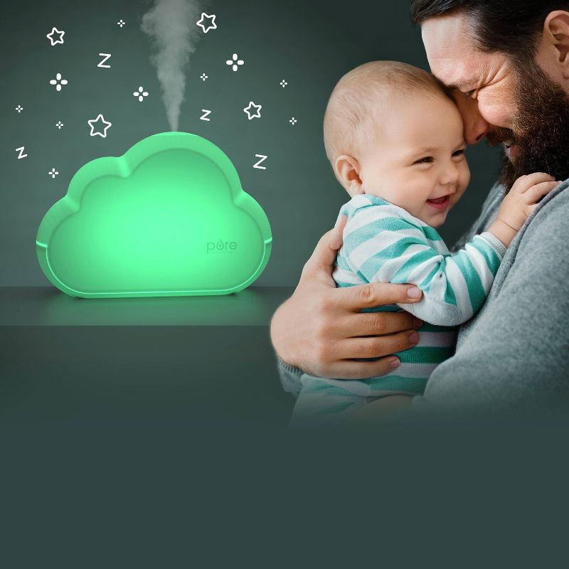 Pure Enrichment MistAire Cloud Ultrasonic Cool Mist Humidifier and Mood Light: Kids' Bedroom, Adjustable, Quiet, 24hr Run