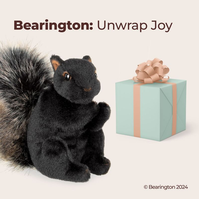 Bearington Acorn Black Plush Toy Squirrel Stuffed Animal, 7 inches