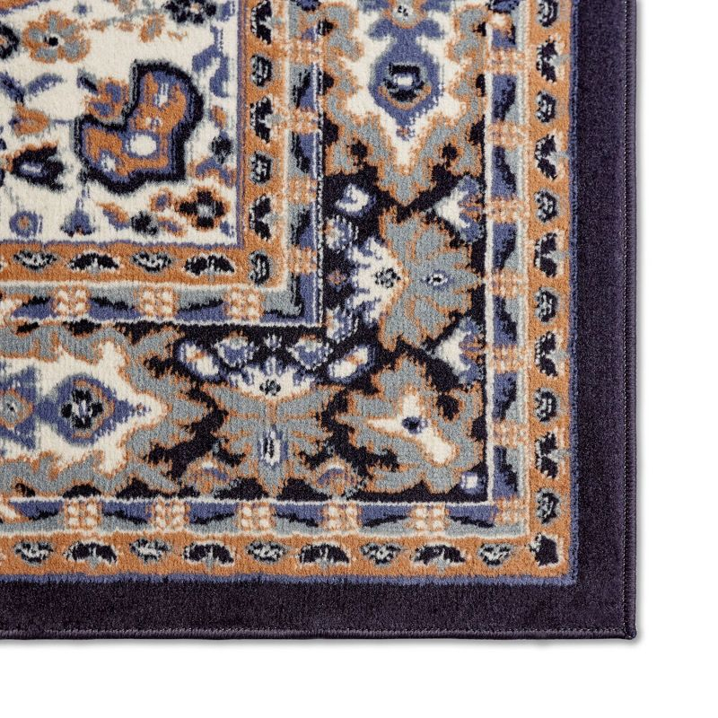 Home Dynamix Premium Sakarya Traditional Medallion Area Rug, Navy Blue/Brown, 9'2"x12'5"