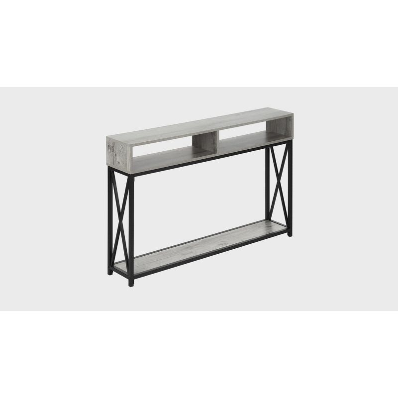 Monarch Specialties Accent Table Console Entryway Narrow Sofa Living Room Bedroom Grey Laminate Black Metal Contemporary Modern