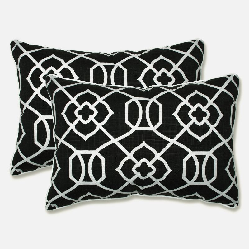 Pillow Perfect Geometric Indoor/Outdoor Reversible Throw Pillow (Set of 2)