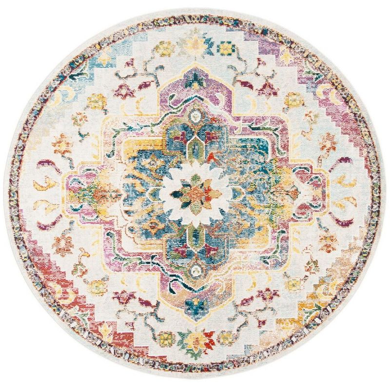 Crystal CRS501 Loomed Indoor Area Rug - Light Blue/Grey - 5'x5' Round - Safavieh