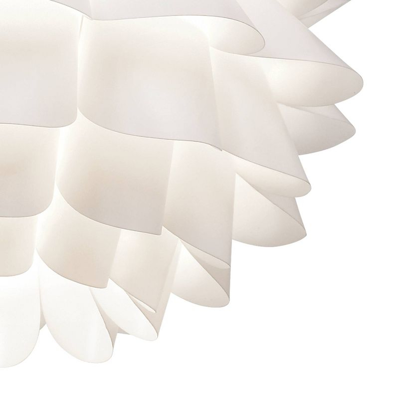 Possini Euro Design White Flower Pendant 19 1/2" Wide Modern Blooming Curved Petals for Dining Room Living House Home Foyer Kitchen Island Entryway