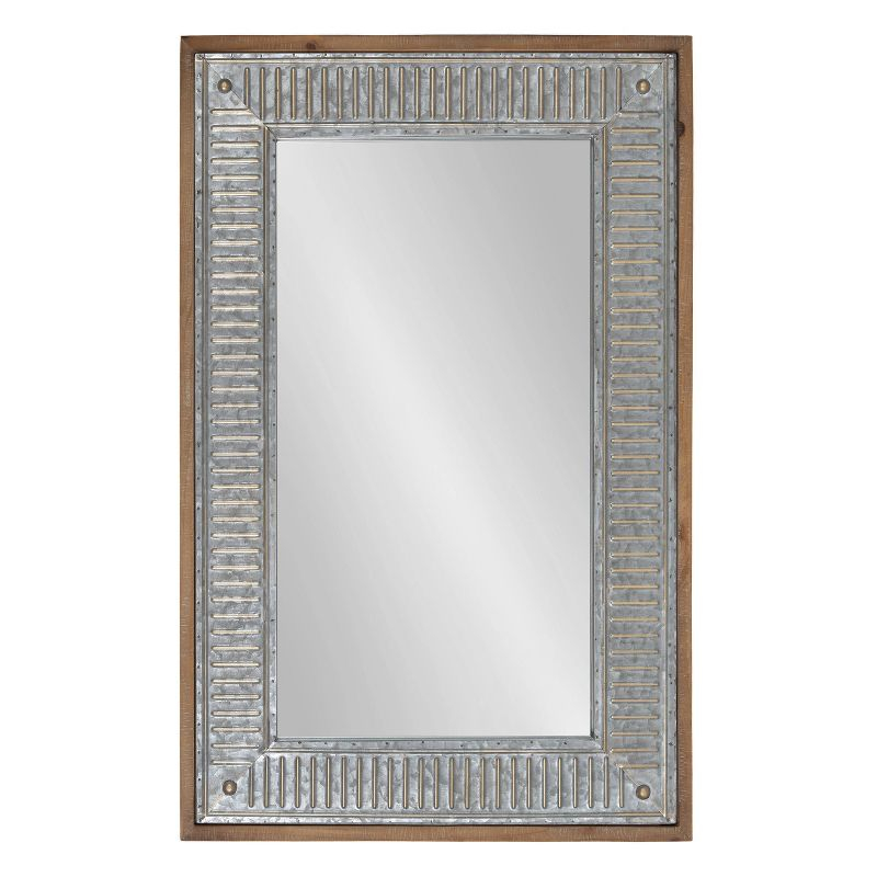 20" x 30" Rectangle Deely Wall Mirror Rustic Brown - Kate & Laurel All Things Decor