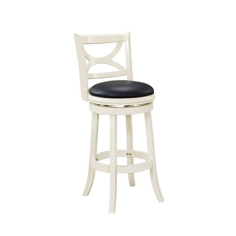 29" Florence Swivel Barstool Hardwood Buttermilk - Boraam: 360-Degree, High-Density Foam, No Assembly Required