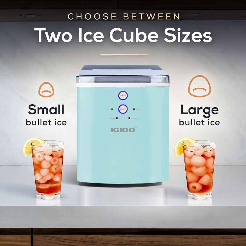 Igloo 33-Pound Automatic Portable Countertop Ice Maker Machine, Aqua