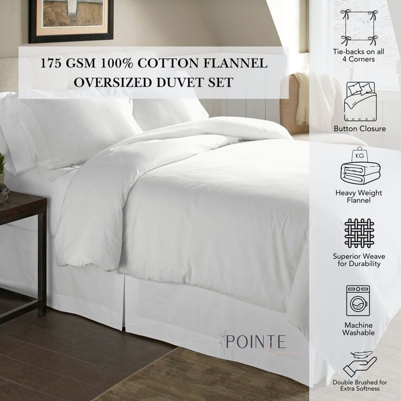 Pointehaven 175 GSM Fairisle 100% Cotton Superior Weight Flannel 3 pc Duvet Set, King/California King