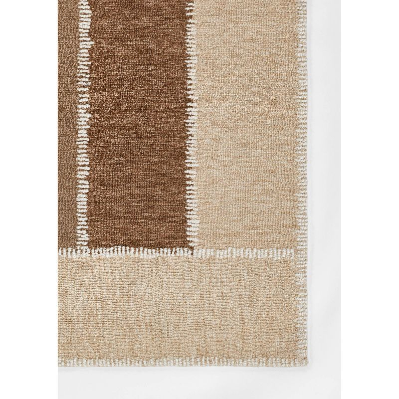 Momeni 5'x8' Archer Aten Geometric Handtufted Area Rug Beige: Wool, Low Pile, Indoor, Classic Pattern, Handmade