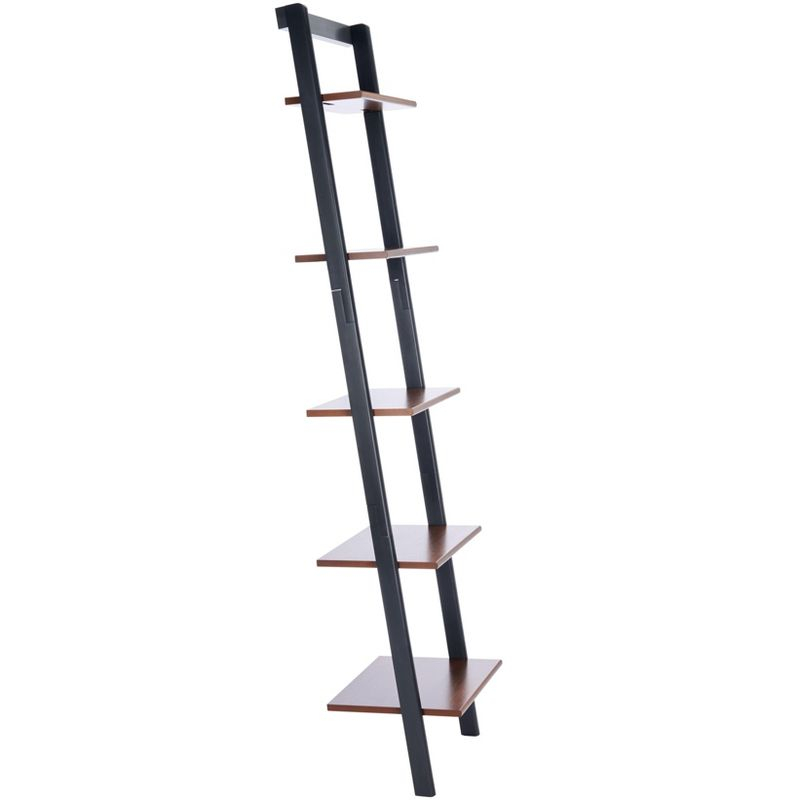 Allaire 5 Tier Leaning Etagere - ETG9400 - Honey Brown/Charcoal - Safavieh