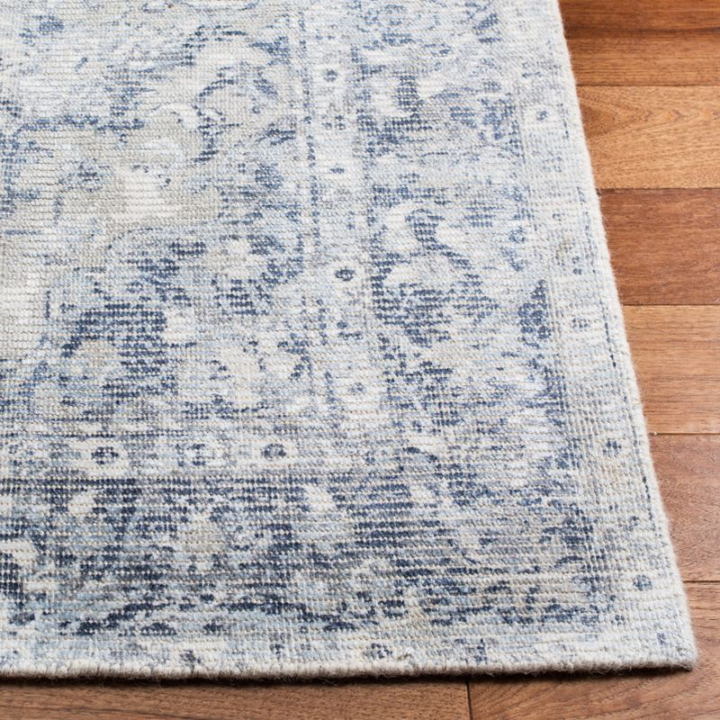 Restoration Vintage RVT704 Hand Loomed Indoor Area Rug - 6'x6' - Ivory/Blue - Safavieh