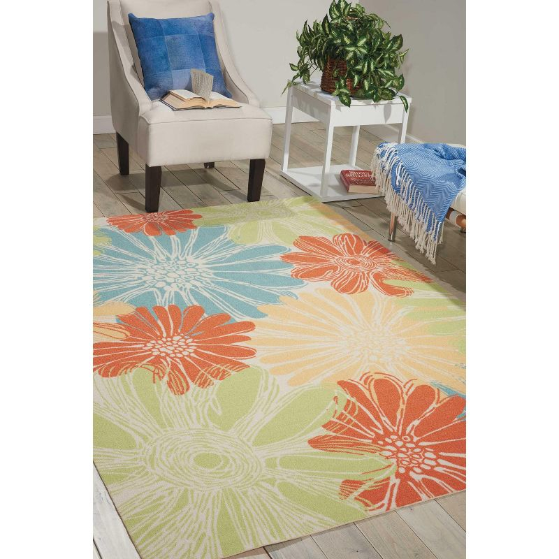Nourison Home & Garden Ivory Indoor/Outdoor Area Rug RS022 5'3" x 7'5"