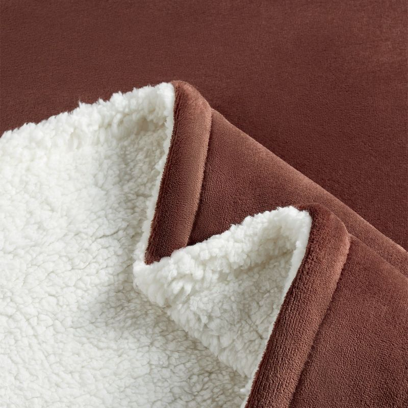 Host & Home Plush to Faux Shearling Blanket (King) Chocolate