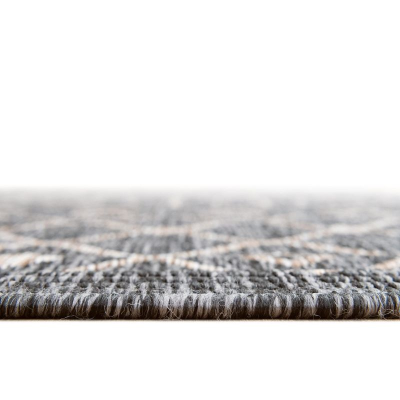 Unique Loom 5' 3 x 5' 3 Square Indoor/Outdoor Trellis Charcoal Gray Area Rug